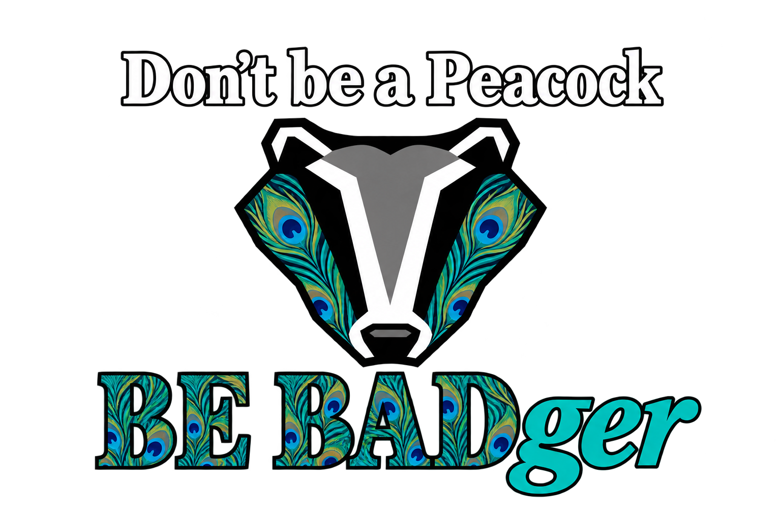 Peacock graphic from the BE BADger animal collection