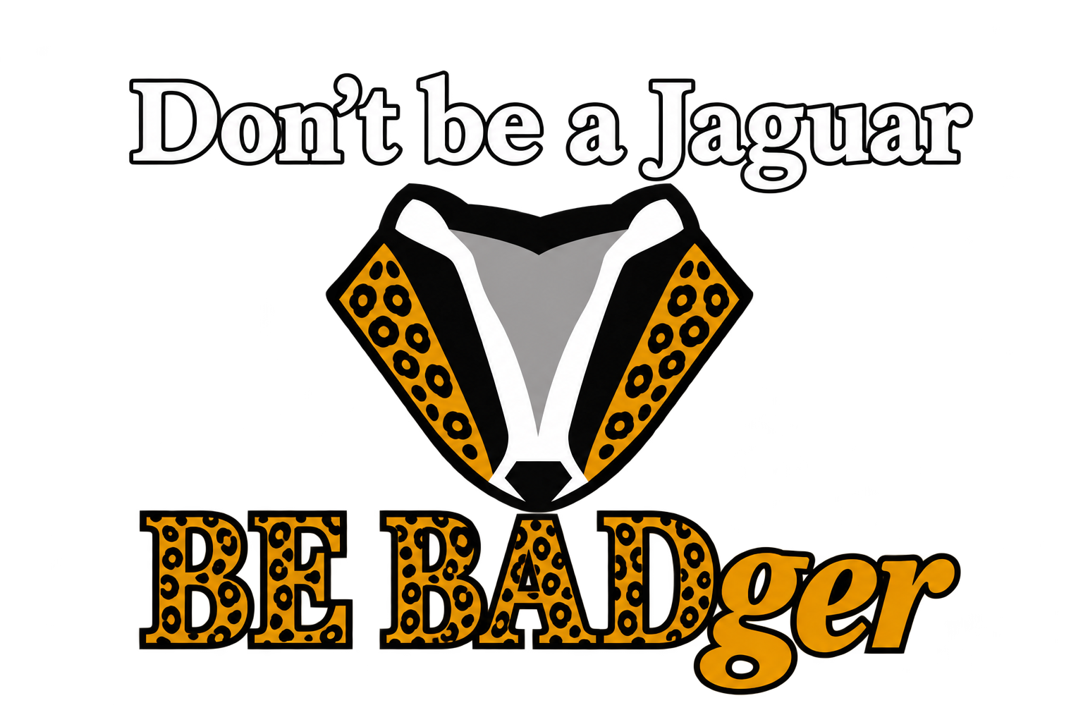 Jaguar graphic from the BE BADger animal collection